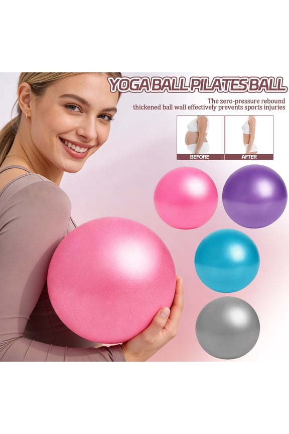 Small Exercise Ball Anti-Burst Non-Slip Stability 10 Inch with Inflatable Straw Mini Pilates Balls Ideal for Yoga Exercise Pilates Physical Therapy Stretching Core Fitness