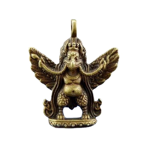 Small Exquisite Pendant Chinese Antique Pure Brass Lucky Garuda