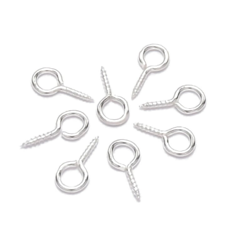 Small Eye Hooks, Hand Made Finely Polished Eye Hooks Pure Color for Jewelry Making for DIY Crafts Silver, Women's