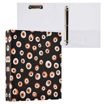 Small Eyeballs Pattern 3 Ring Hardcover Binders 1.5in Round Rings for Letter-Size Folder Paper Organizer Pockets for Office Student Recipe