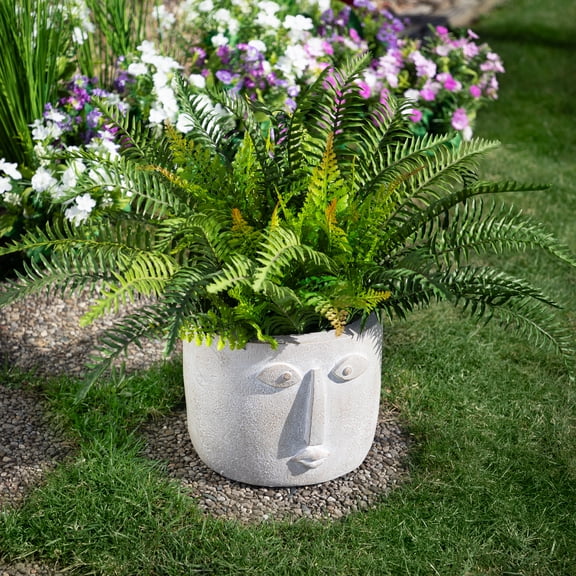 Northlight Small Face Ceramic Outdoor Garden Planter - 8.5"