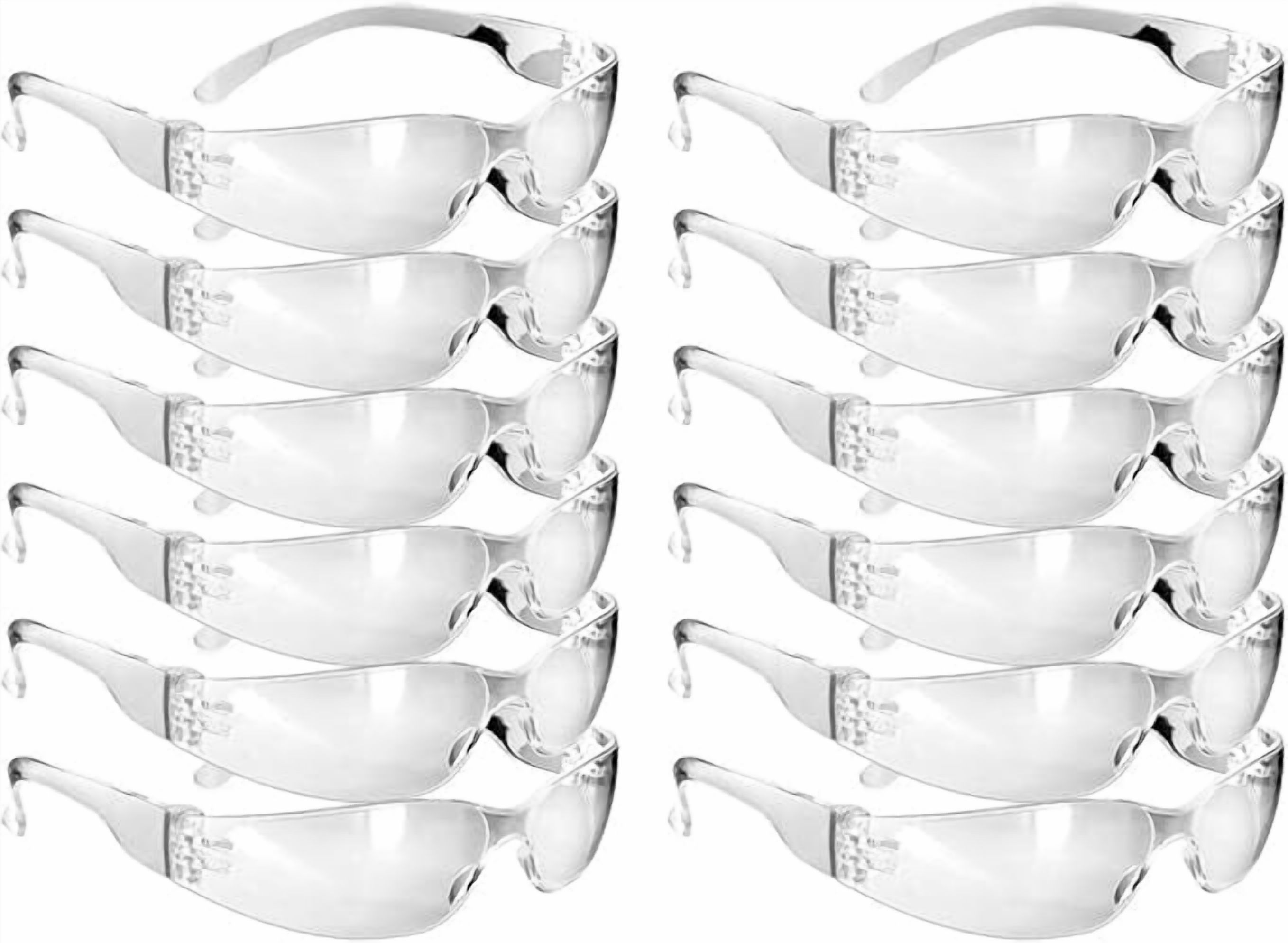 Small Faces Safety Glasses – 12 Pack – Lightweight Frameless Design – Wraparound Polycarbonate Lens – UV Eye Protection – ANSI/ISEA Z87.1+ Rated