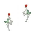 thumbnail image 1 of Small Fairy with Lime Green Wings - Red Crystal Post Earrings, 1 of 4