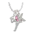 thumbnail image 1 of Small Fairy with Pink Wings - K - Crystal Initial Sophia Necklace, 18"+1", 1 of 2