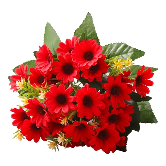 Small Fake Flowers 2-Pack Vintage Artificial Gerbera Flowers, Silk Fake Flowers for Wedding Home Decoration, Artificial Flowers for Decoration
