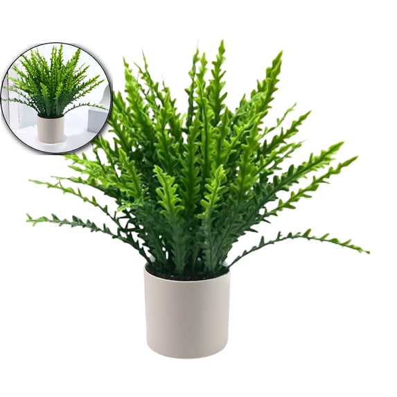Small Fake Plants 7.45” Eucalyptus Potted Artificial Eucalyptus Plant for Home Bathroom Office Farmhouse Restroom Shelf Desk Mantel Coffee Table Decor