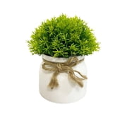 Small Fake Potted Plant Coffee Table Decor for Living Room, Small Faux Plant in White Ceramic Pot, Indoor Greenery for Home Office Kitchen Shelf Centerpiece
