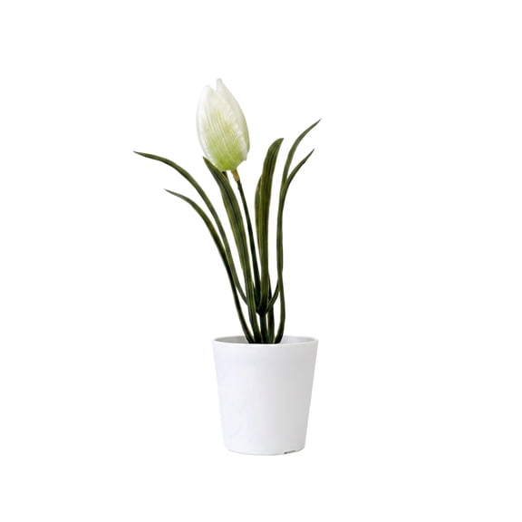Small Fake Potted Plant White Faux Table Decor for Dining Room Living Room Kitchen Entryway Office Desk