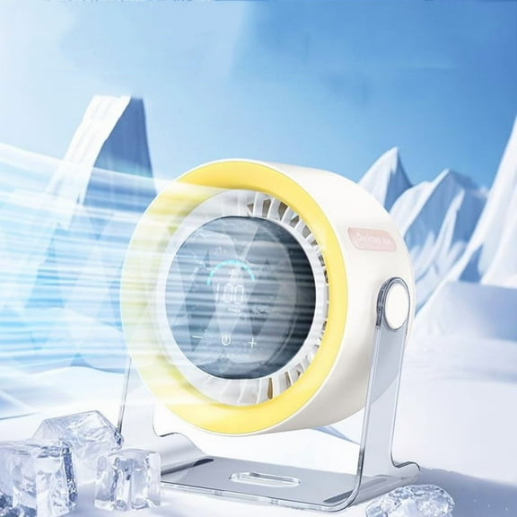 Small Fan, Plastic Personal Fan, Portable Fan for Desktop, Floor, and Workspace Use, with Ice Compartment for Fast Cooling, Blue, by FAJHHA