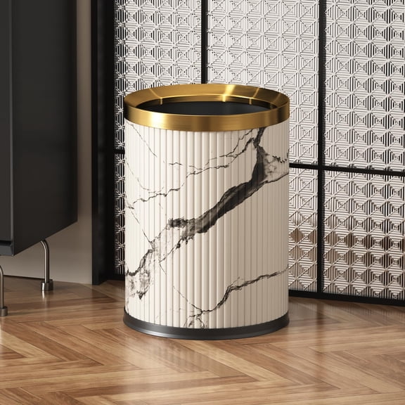 Small Fancy Bathroom Trash Can - 12L Ink Painting