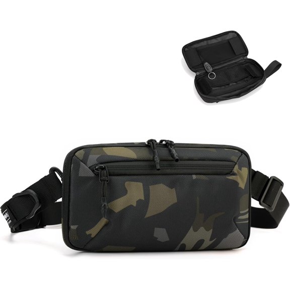 Small Fanny Pack Men Women, Waterproof Waist Bum Bag, 1.5L Adjustable Strap Crossbody Sling Bag​s W/D Ring for Travel Running Hiking