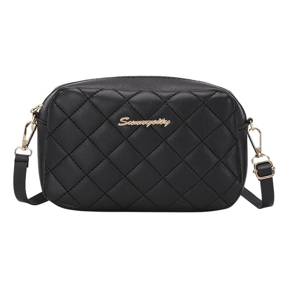 Small Fashion Crossbody Chain PU Leather Shoulder Bag Women Messenger Bag Handbags BLACK