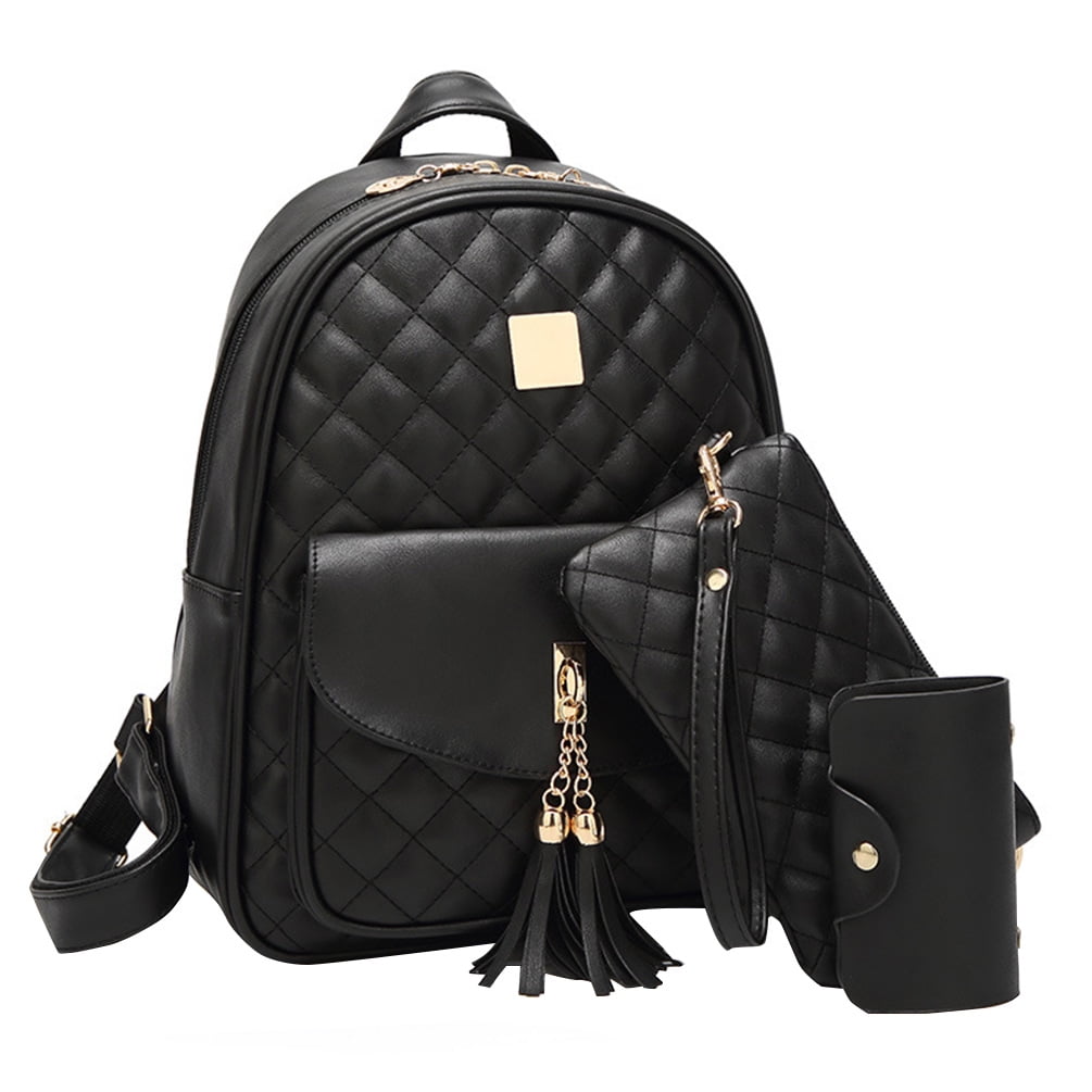 Mini Soft Touch Faux Leather Backpack, Black