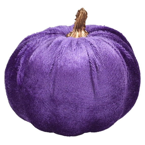 Small Faux Harvest Velvet Pumpkins, Fabric Pumpkin Decor 1 Pc Artificial Velvet Fall Thanksgiving Table Centerpiece Decor, 3.34 inch