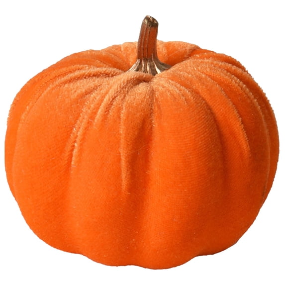 Small Faux Harvest Velvet Pumpkins, Fabric Pumpkin Decor 1 Pc Artificial Velvet Fall Thanksgiving Table Centerpiece Decor, 3.34 inch