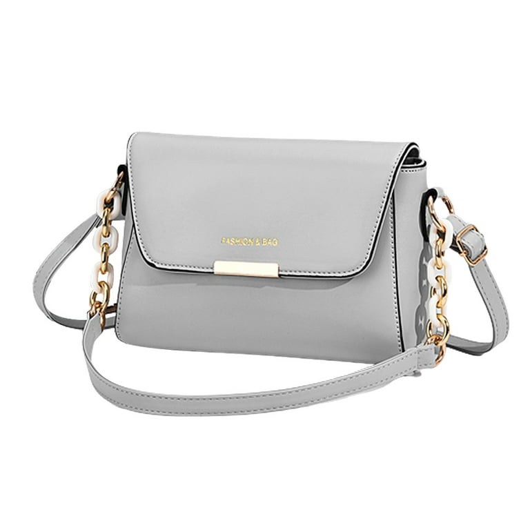 White Leather Crossbody Purses Top Handle Small Handbags