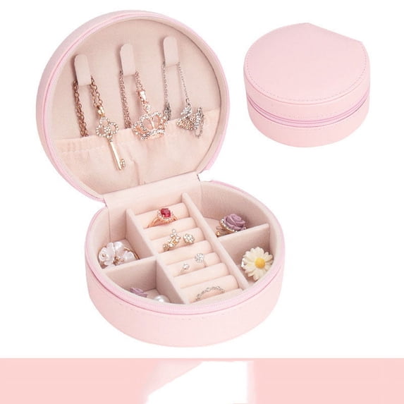 Small Faux Leather Travel Jewelry Box Organizer Display Storage Case for Rings Earrings Necklace