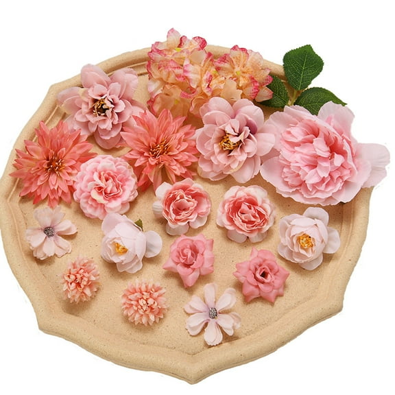 Small Faux Silk Artificial Flower Heads, DIY Fake Mini Flowers, Rose Daisy Multicolor Flowers Craft Supplies for Wedding Party Wreath Graduation Season Party Home Decor