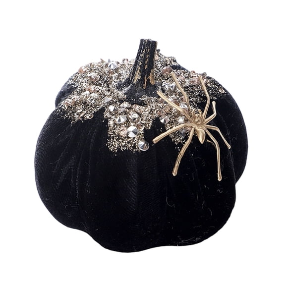 Small Velvet Pumpkins 10cm, Halloween Decor Artificial Foam Fabric Pumpkins for Fall Decor, Thanksgiving Harvest Table Scatter, Farmhouse Home Decoration, Autumn Wedding Centerpiece