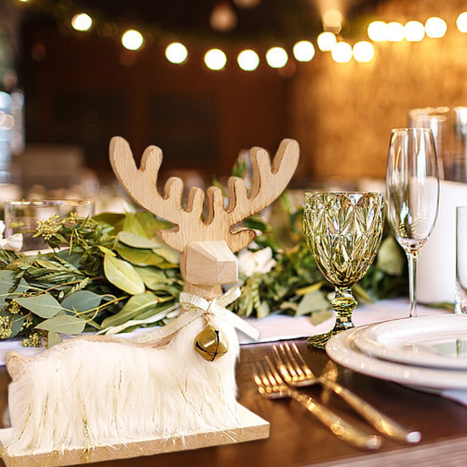 Small Festival Wooden Reindeer Figurine – Novel Interesting Style ...