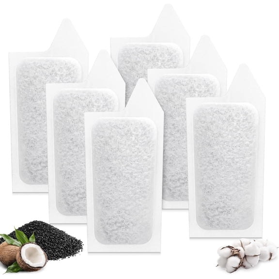 Small Filter Cartridges for Koller Products Internal Power Filter 2.5 to 7G | Aquarium Small Fish Filter Carbon Cartridges for Clean Aquarium Water, 6 Pack
