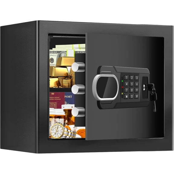 Small Fire Safe Box for , 1.7 Cubic Fireproof Lock Box with Digital Keypad, Spare and Removable Shelf, Personal Safes for , , ID Documents, Christmas Gifts