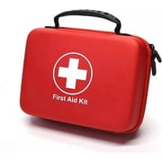 Small First Aid Kit | 220 PCS Essential Emergency Trauma Medical Supplies | Packed in a Red Waterproof Box | Perfect for Car Home Office Travel Outdoor Camping Hiking Mini First Aid Set