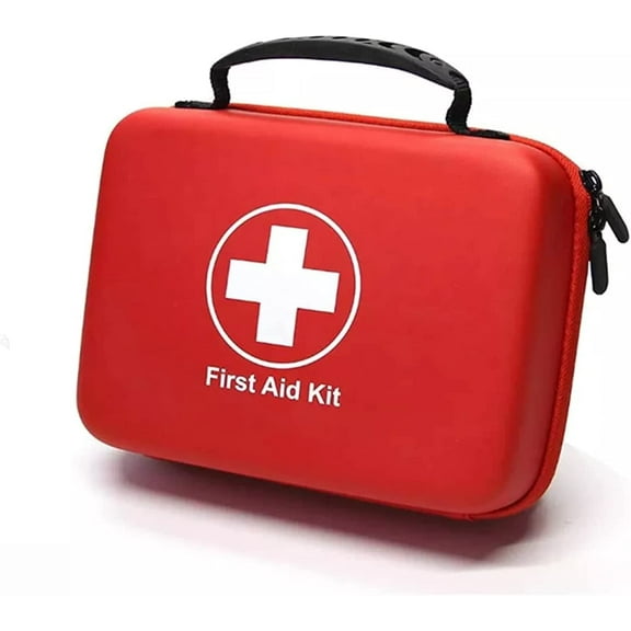 Small First Aid Kit | 220 PCS Essential Emergency Trauma Medical Supplies | Packed in a Red Waterproof Box | Perfect for Car Home Office Travel Outdoor Camping Hiking Mini First Aid Set