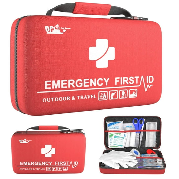 Small Survival First Aid Kit of 121 Pieces. Sturdy EVA Emergency Survival Kit for Men and Women. Portable Mini Camping Survival Kits with Zip. Hiking Emergency Kit. Waterproof First Aid Kit