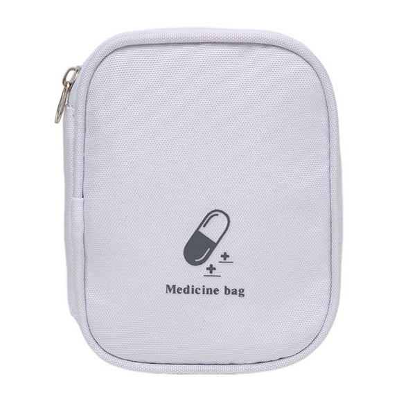 Small First Aid Kit Medicine Bag Fabric Medical Kit Rescues Pack Oxford Cloth Small Emergency Supplies Bag Travel First Aid Kit for Home Car Interior and Outdoor Sports Family Trip White