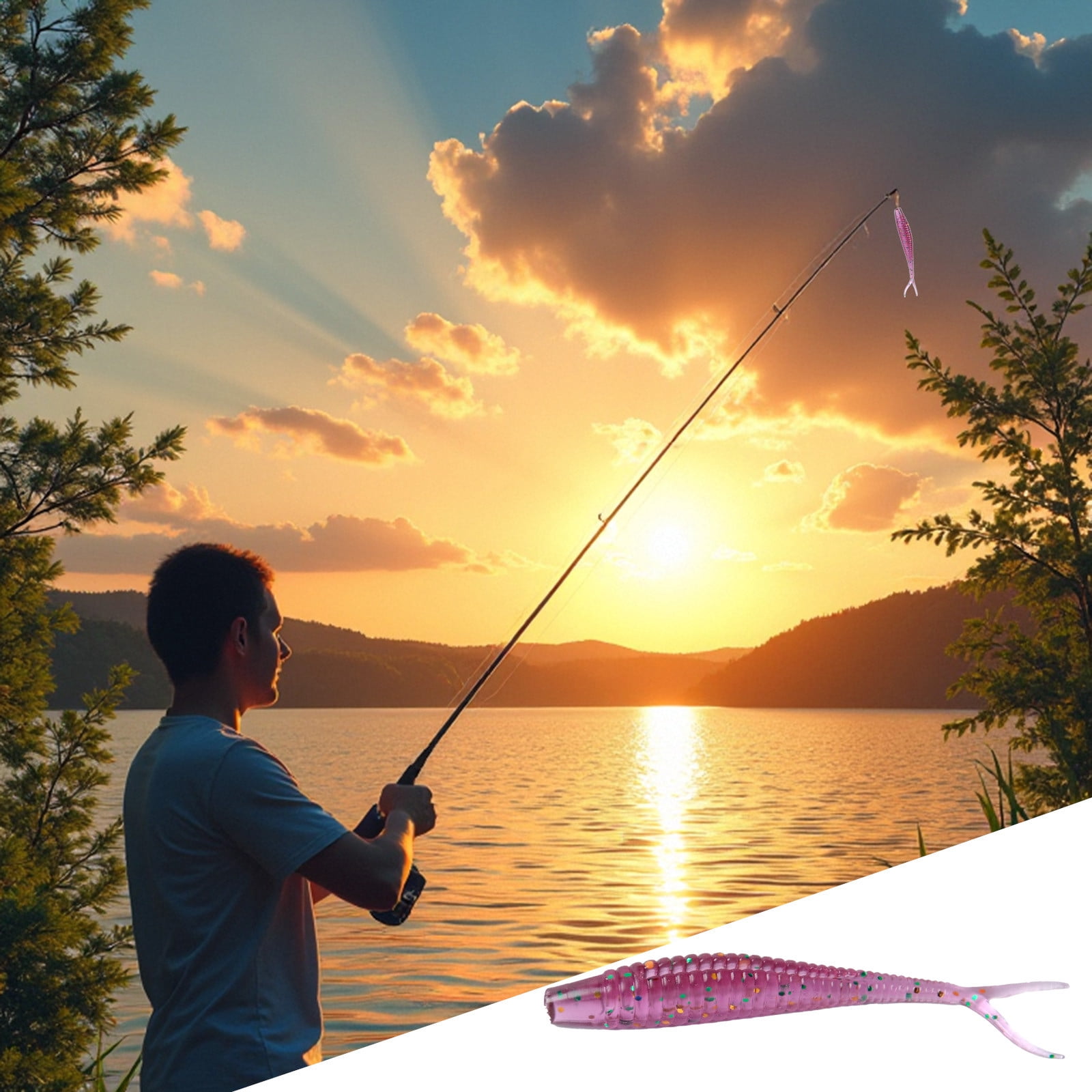 Small Fish Road Lure,2.7 Inch Two Colour Swimming Tail 10Pcs,Fishing ...