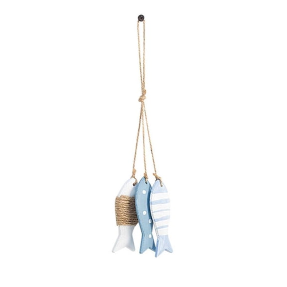 Small Fish String Wooden Fish Sea Pendant for Kindergarten Decoration (Dot String)