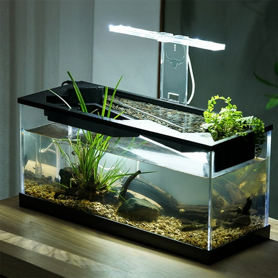 Small Fish Tank,Aquarium Tank With Build-in Light,Fish Tank Aquarium 2.5 Gallon, Smart Aquarium Kits With Water Pump,Ecological Cycle System Acrylic Rectangular Fish Tank