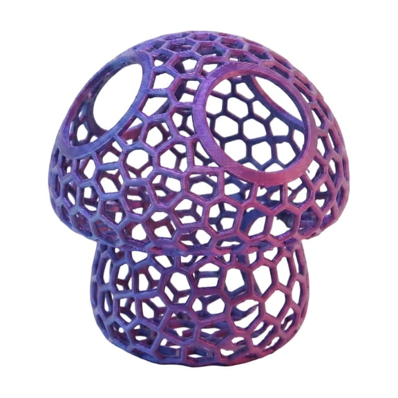 Small Fish Tank Decorations, Fish Tank Supplies, Mushroom Decorations, Betta Fish Tank, Fish Decorations for Tank, 3.5X3.5 Inch Light Purple Hollow Honeycomb Mushroom Ornament,