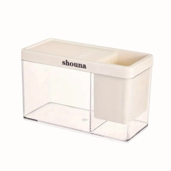 Small Fish Tank with Pen Rack Desktop Office Storage Box 17.1 cm x 10.5 cm x 8 cm Transparent Acrylic Aquarium and Stationery Organizer