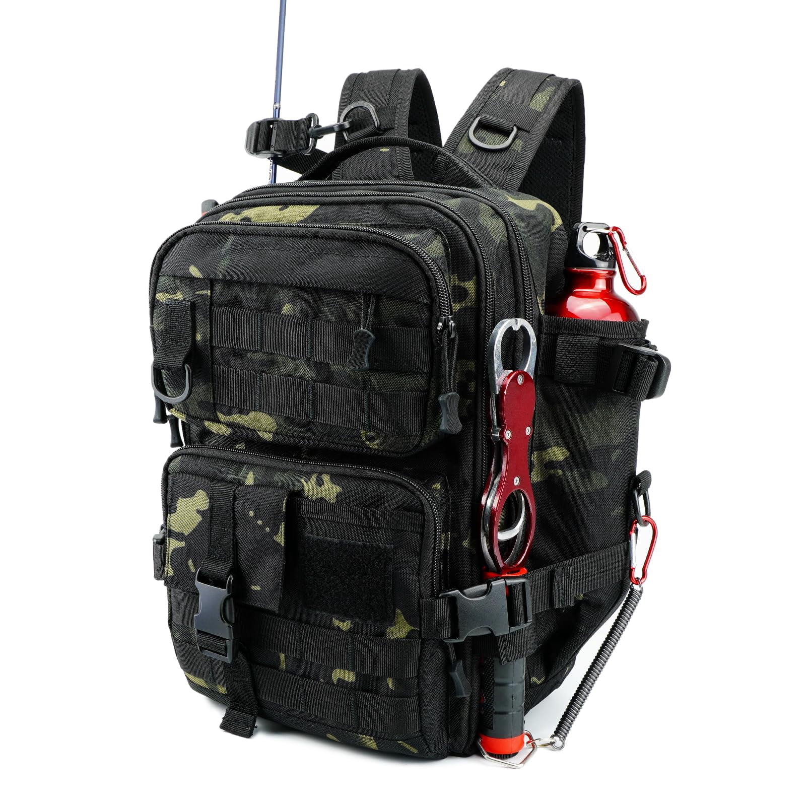 Small Fishing Backpack With Rod Holder  Water-resistant Tackle Bag For Box Storage Fishings Gear & Outdoor Camping