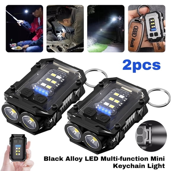 Small Flashlights,DFITO 800Lumens Bright Rechargeable COB Keychain Flashlight Portable Magnetic Pocket Light