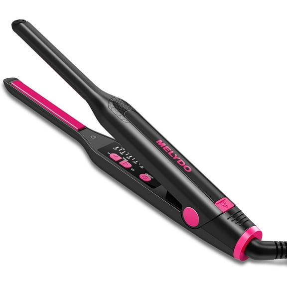 Small Flat Irons for Short Hair, 3/10" Pencil Iron with Adjustable Temp Mini Hair Straightener Edges Pixie Cut and Bangs, Tiny Floating Plates, Auto Shut Off