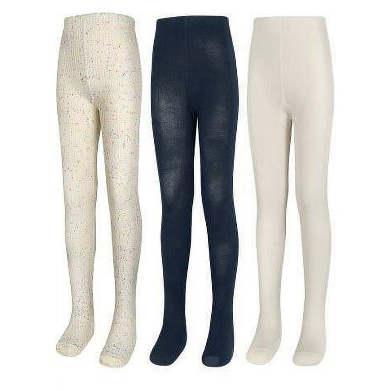 Small Fleck Cable Knit Ivory Blue Ivory Tights 3 Pk Walmart