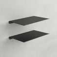 thumbnail image 1 of Small Floating Shelves for Wall, Metal Wall Mounted Shelf for Bathroom, Bedroom, Living Room, Kitchen, Mini Tiny Display Hanging Shelves for Books/Storage/Room Decor 2 Packs, Black, 1 of 4