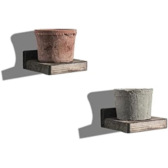 Small Floating Shelves for Wall Set of 2 Natural Wood 4Inch Mini Wall Shelf Decor Plant Display Collectibles Mounted Kitchen Bathroom Bedroom Corner Decorative Storage Tiny Stand Brown