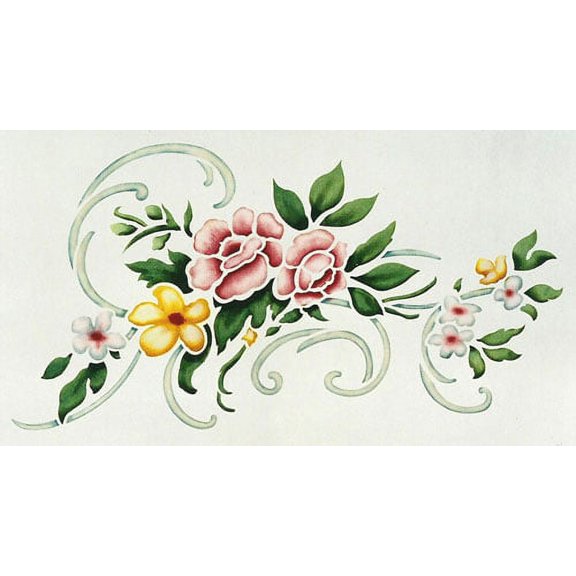 Small Floral Damask Wall Stencil by Jeff Raum