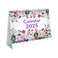 thumbnail image 1 of Small Floral Desk Calendar with Horizontal Gold Coils, Desktop Standing Monthly Flip Schedule Planner for Home and Classroom, January 2025 to June 2026, Version C803, 1 of 4