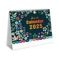 thumbnail image 1 of Small Floral Desk Calendar with Horizontal Gold Coils, Desktop Standing Monthly Flip Schedule Planner for Home and Classroom, January 2025 to June 2026, Version C807, 1 of 4