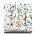 thumbnail image 1 of Small Floral Floor Pillow - Soft Square Zabuton with Bright Colorful Blossoms Design, 1 of 1