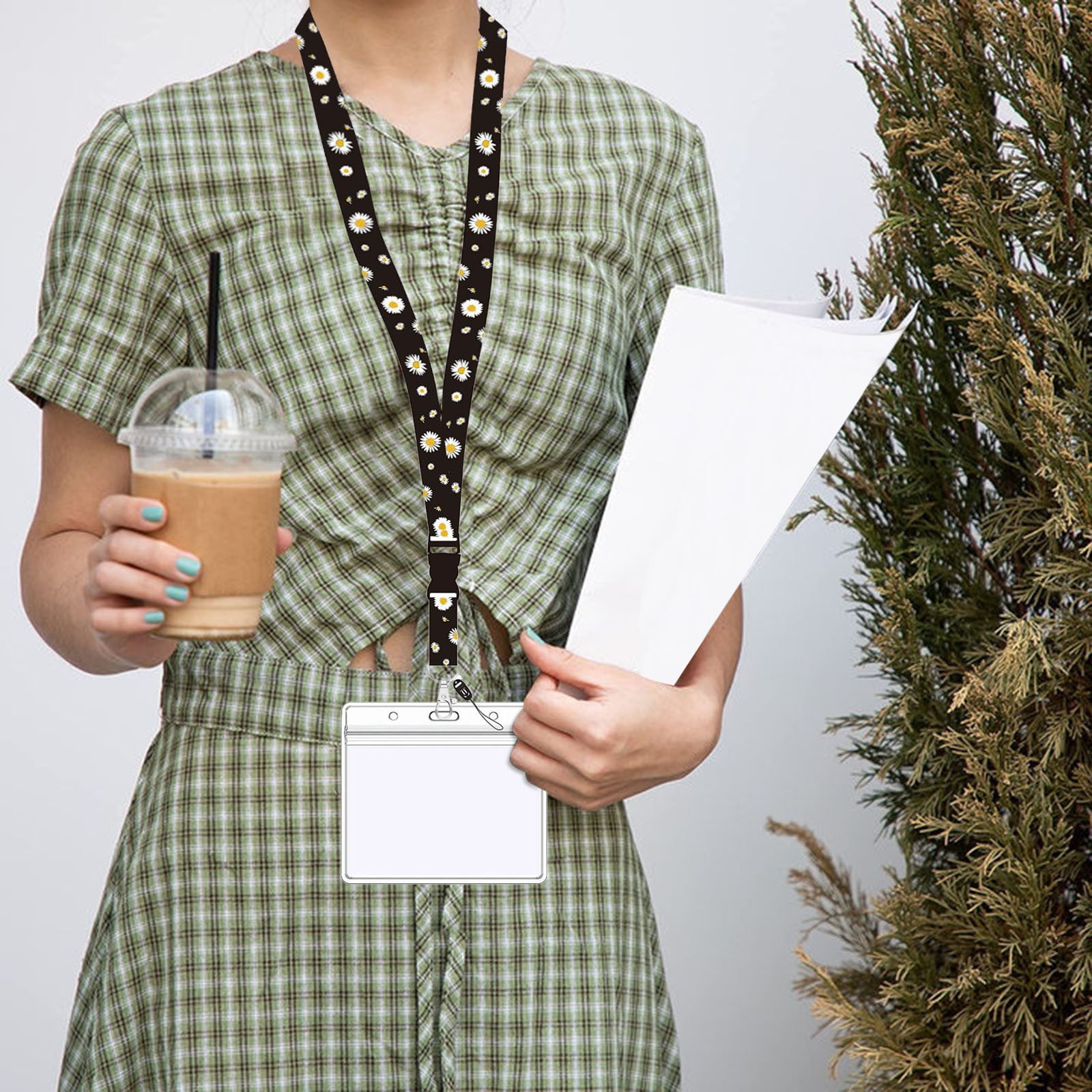 Small Floral Flower Lanyard Certificate Mobile Phone Lanyard Pvc Card