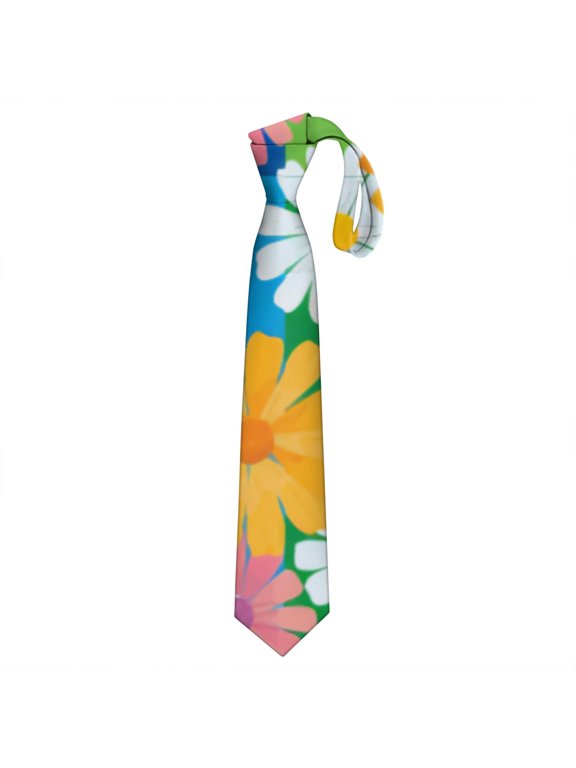 Small Floral Pattern Tie & Polyester Tie Bundle: Ideal for Wedding Guests and Casual Wear, Easy to Match