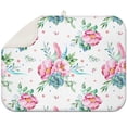 thumbnail image 1 of Small Floral Print Drying Mat Foldable Space-Saving Kitchen Counter Mat, 1 of 5