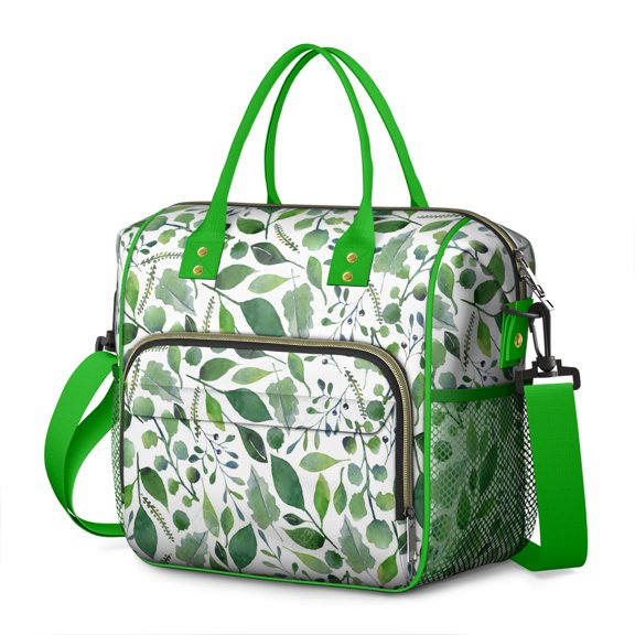 Small Floral Print Insulated Lunch Bag Large Lunch Box Reusable Lunch Tote Adult Lunch Cooler Dual Compartment Lunch Bag Leakproof Lunch Box Waterproof Cooler Tote Collapsible Cooler Bag Multi-pocket