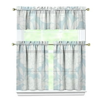 Small Floral Print Kitchen Curtains 3-Piece Set Farmhouse Window Treatment